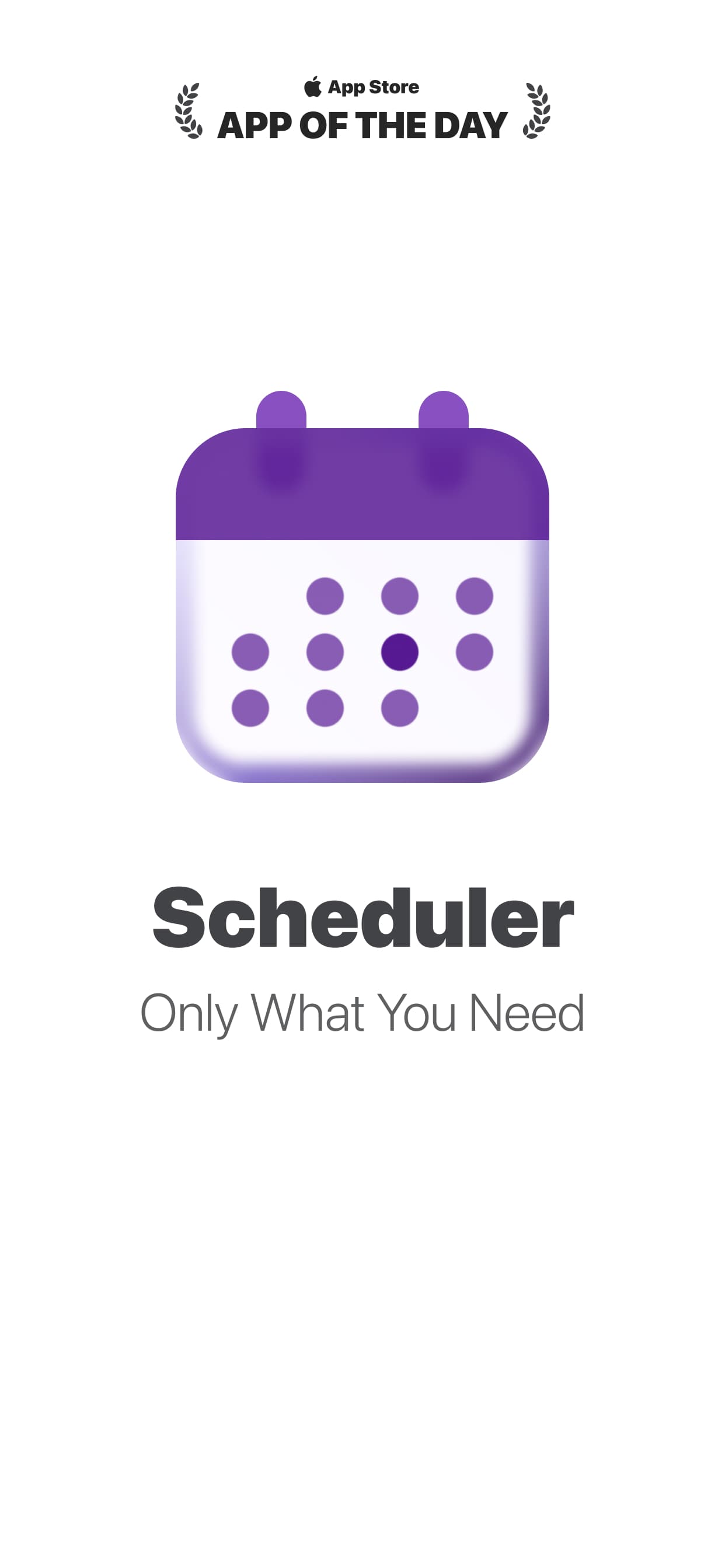 Featured as Apple App Store's "APP OF THE DAY" - iPhone, iPad, Mac A Minimalist's Calendar App