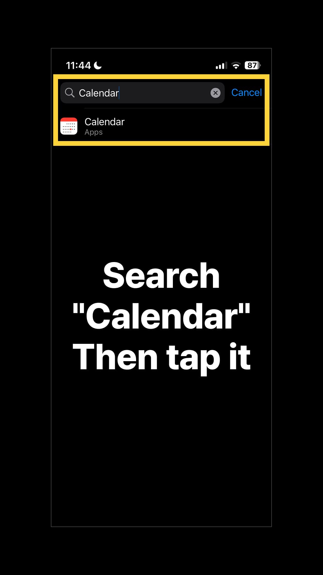 Search for and select "Calendar."