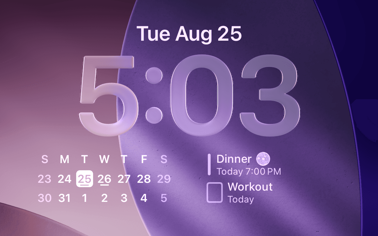 The 'Upcoming Events' Lock Screen widget in 'Scheduler,' a calendar app for iPhone, iPad, and Mac