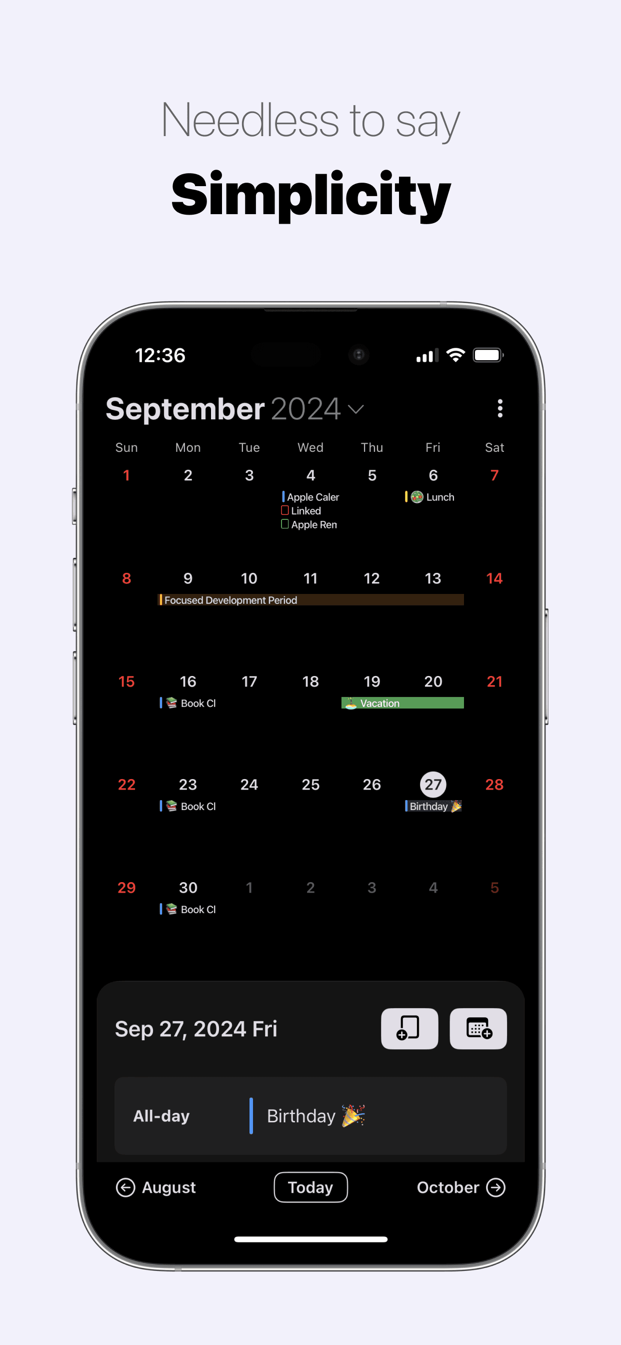 Simplicity speaks for itself - iPhone, iPad, Mac A Minimalist's Calendar App