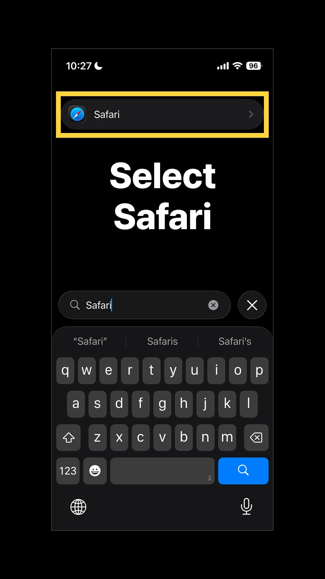 Select 'Safari.'