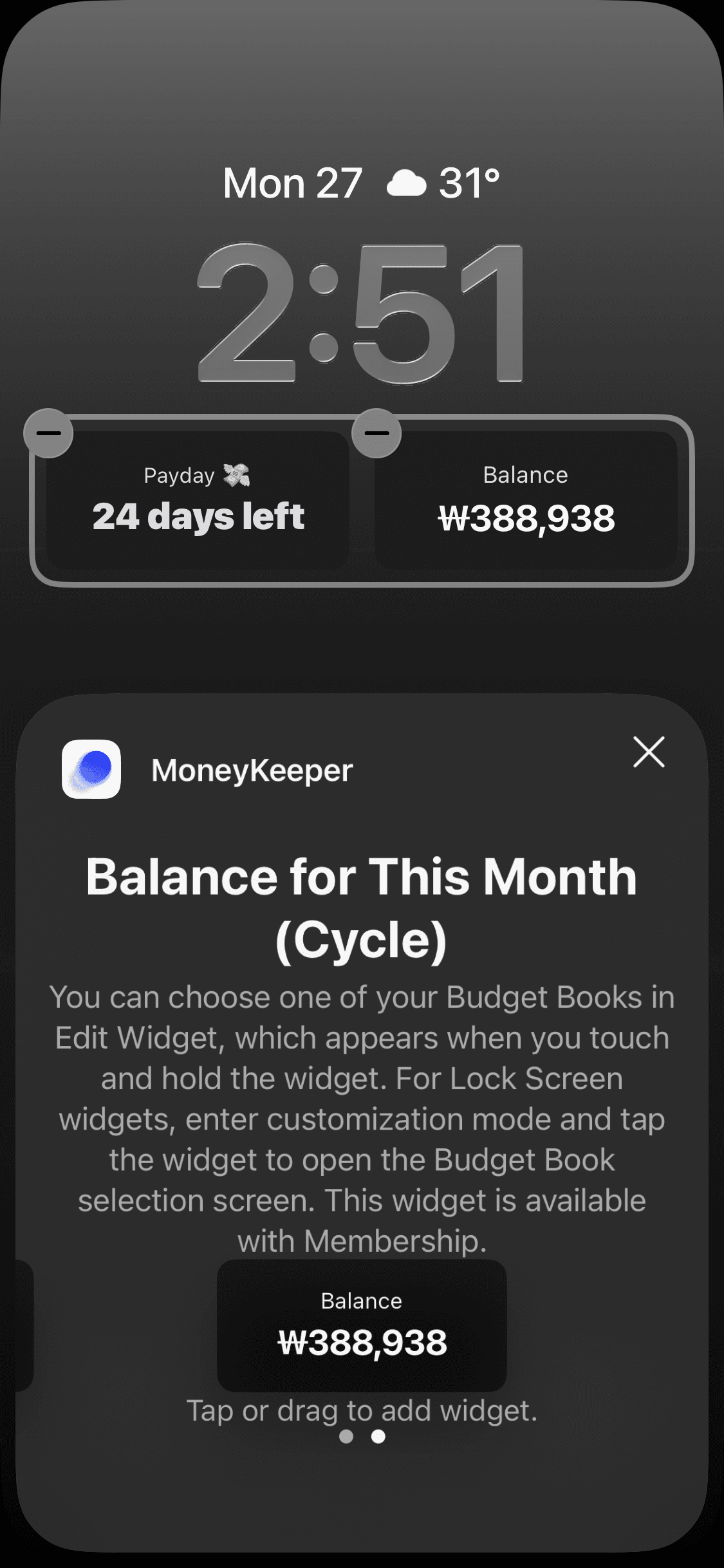 Select the widget you want to add.