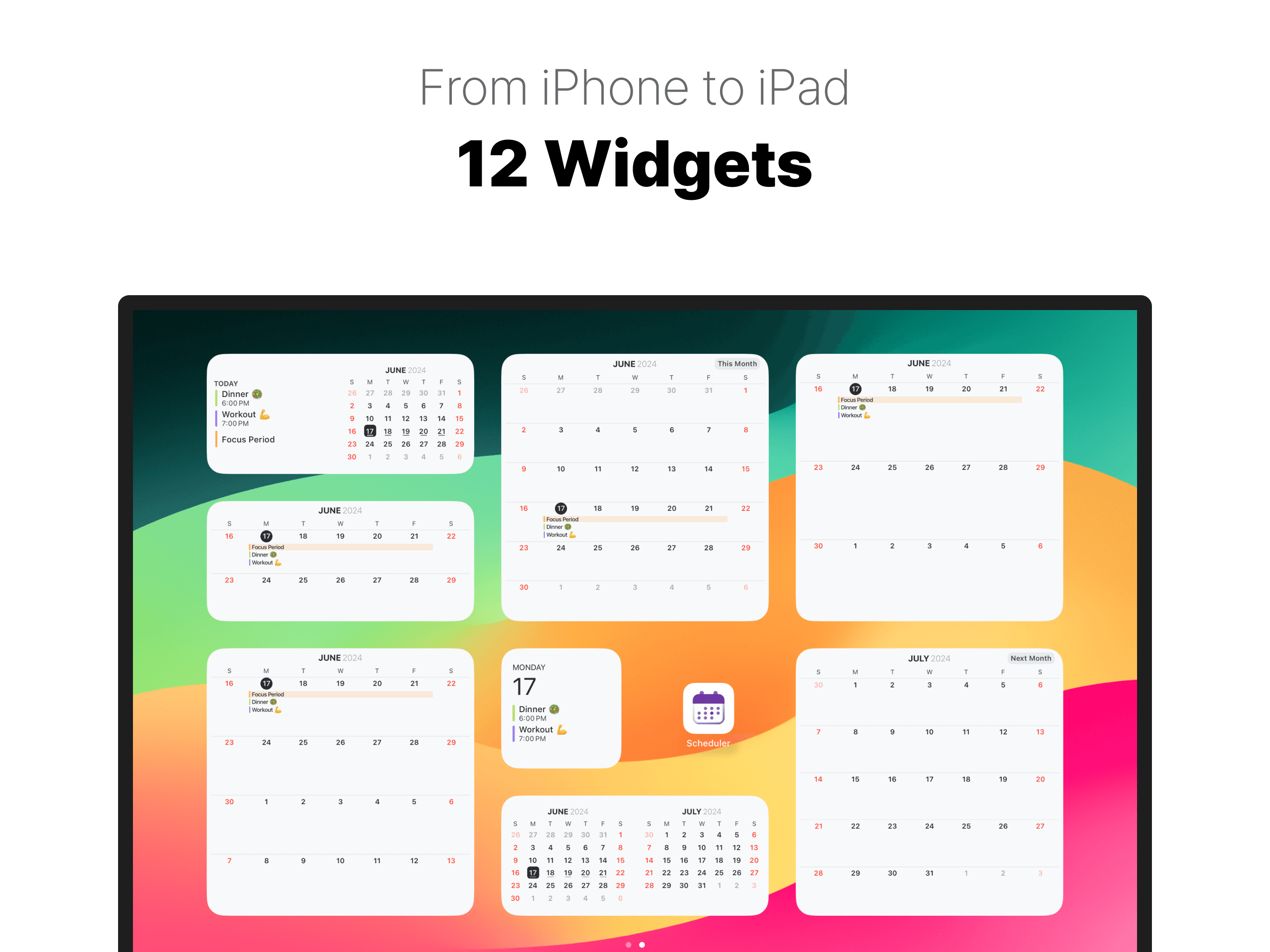 Calendar & schedule widgets - iPhone, iPad, Mac A Minimalist's Calendar App