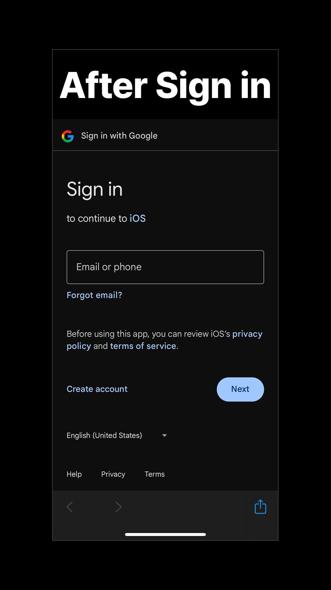 Sign in with your Google account.