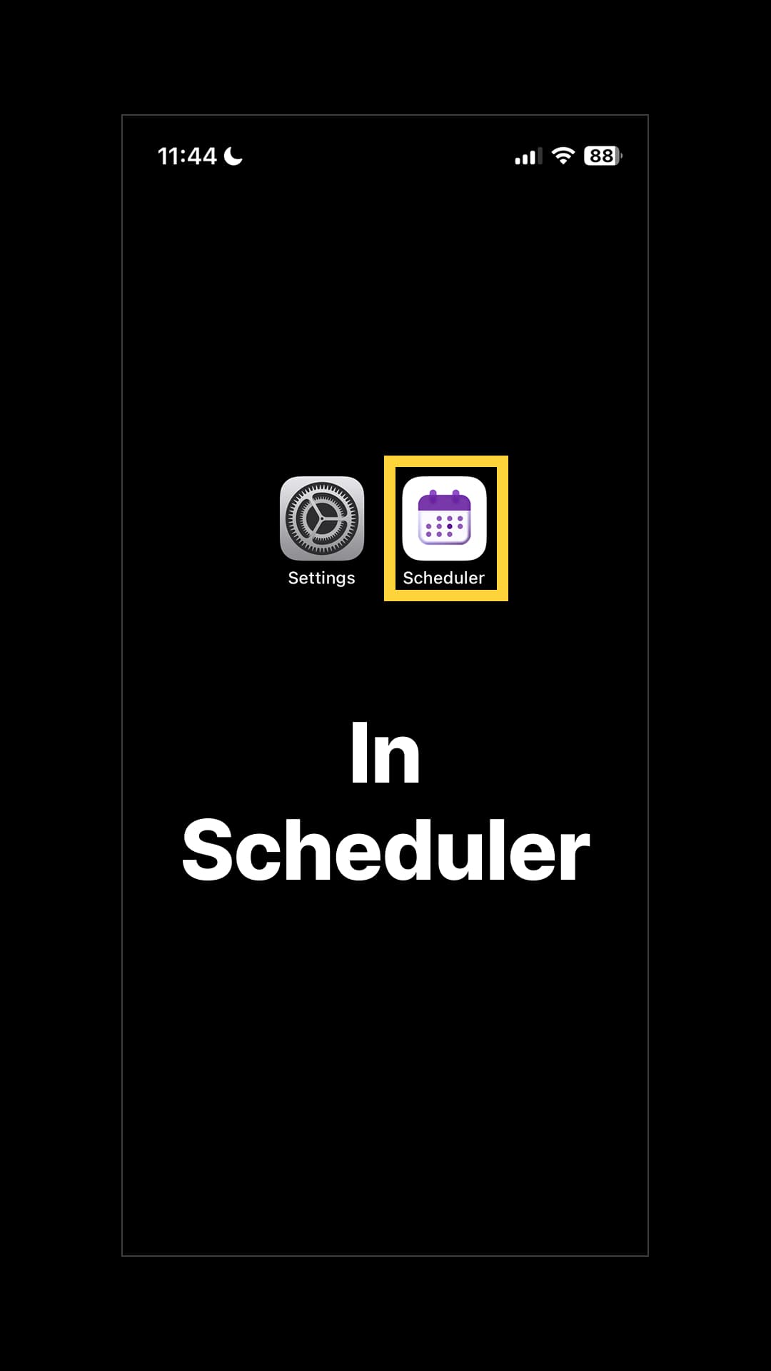 Open the Scheduler app to link your Google Calendar.