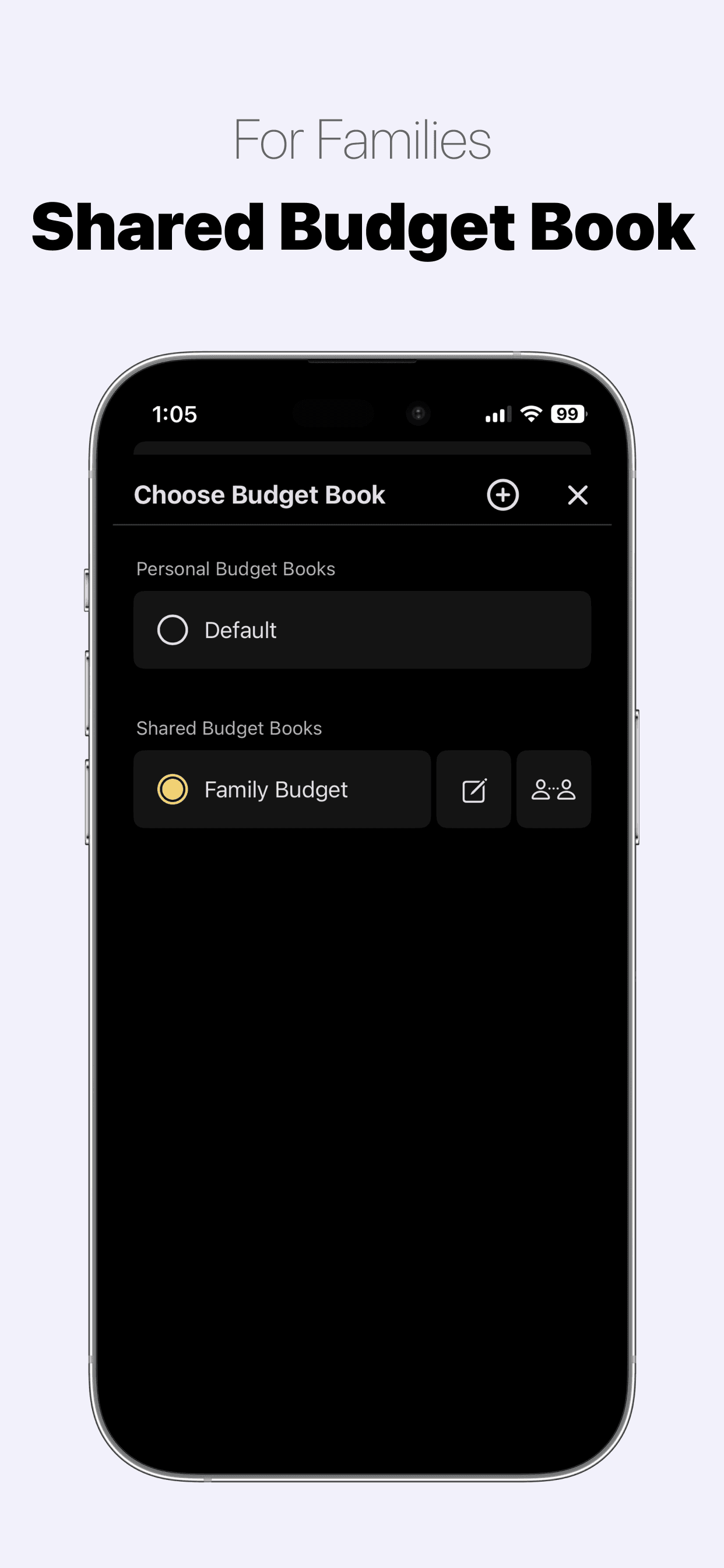 Shared Budget Book for Families, Couples, and Spouses - iPhone, iPad, and Mac App 'Money Keeper'