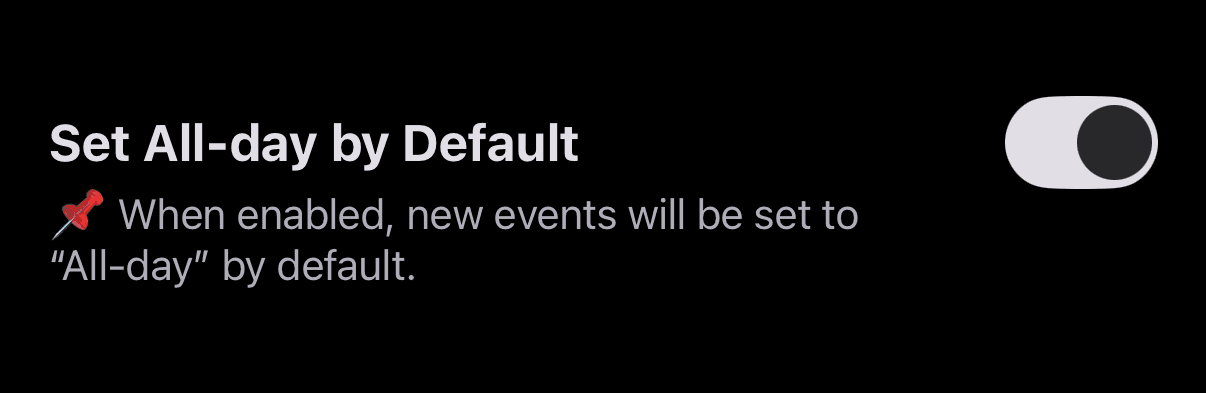 Set All-day by Default in the Scheduler App