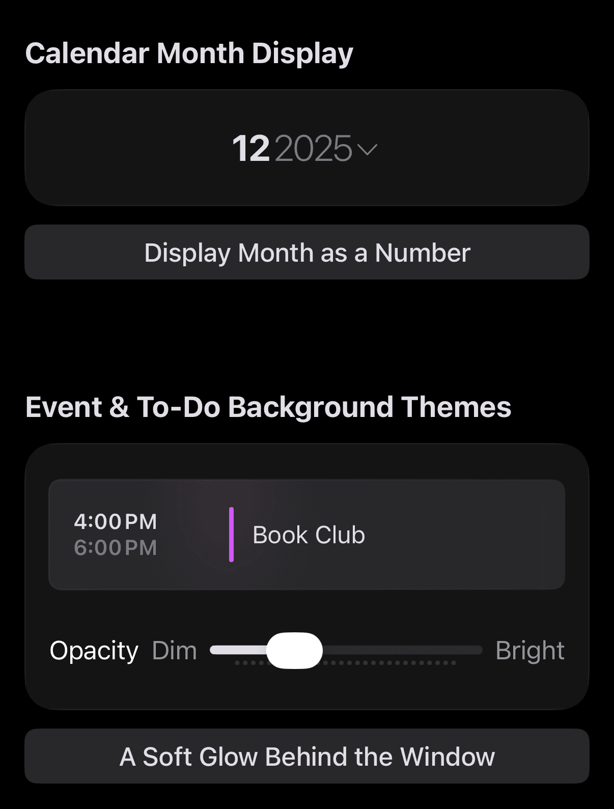 My Themes in the Scheduler App