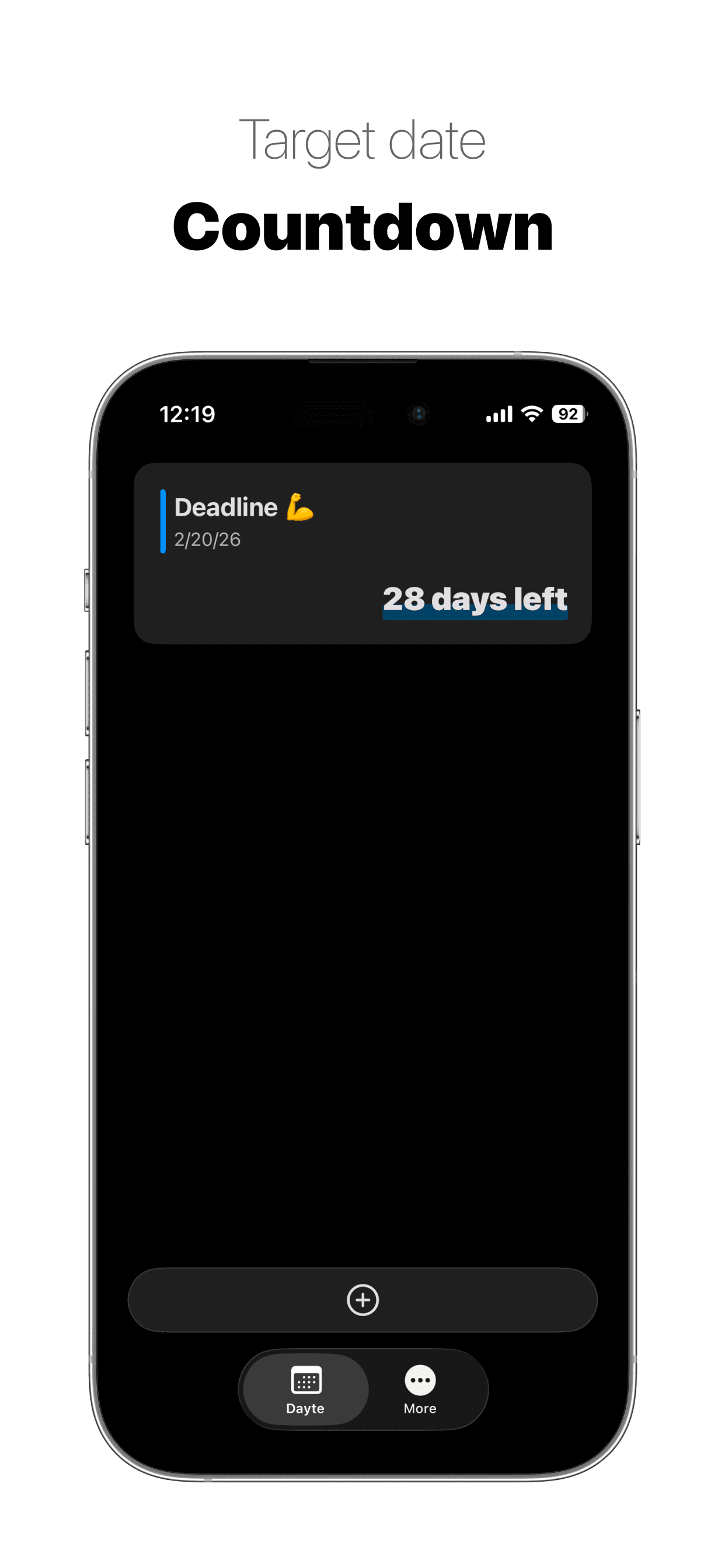 Goal Dates, Test Days, Deadlines: "Countdown"